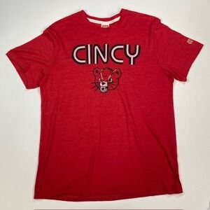 Homage Cincinnati Cincy Bear Mascot Red Graphic T-Shirt Men's Medium